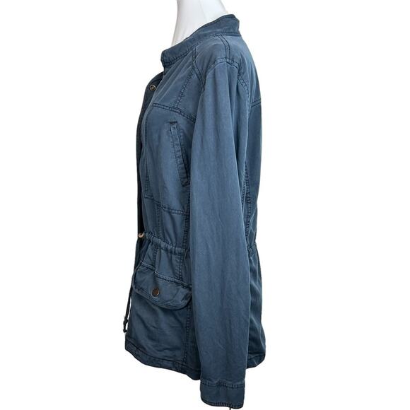 Hinge Utility Jacket Womens Size M Navy Wash Slate Blue Military Lightweight - Picture 2 of 10